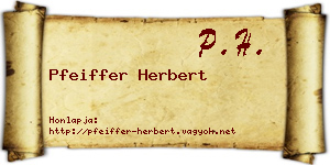 Pfeiffer Herbert névjegykártya